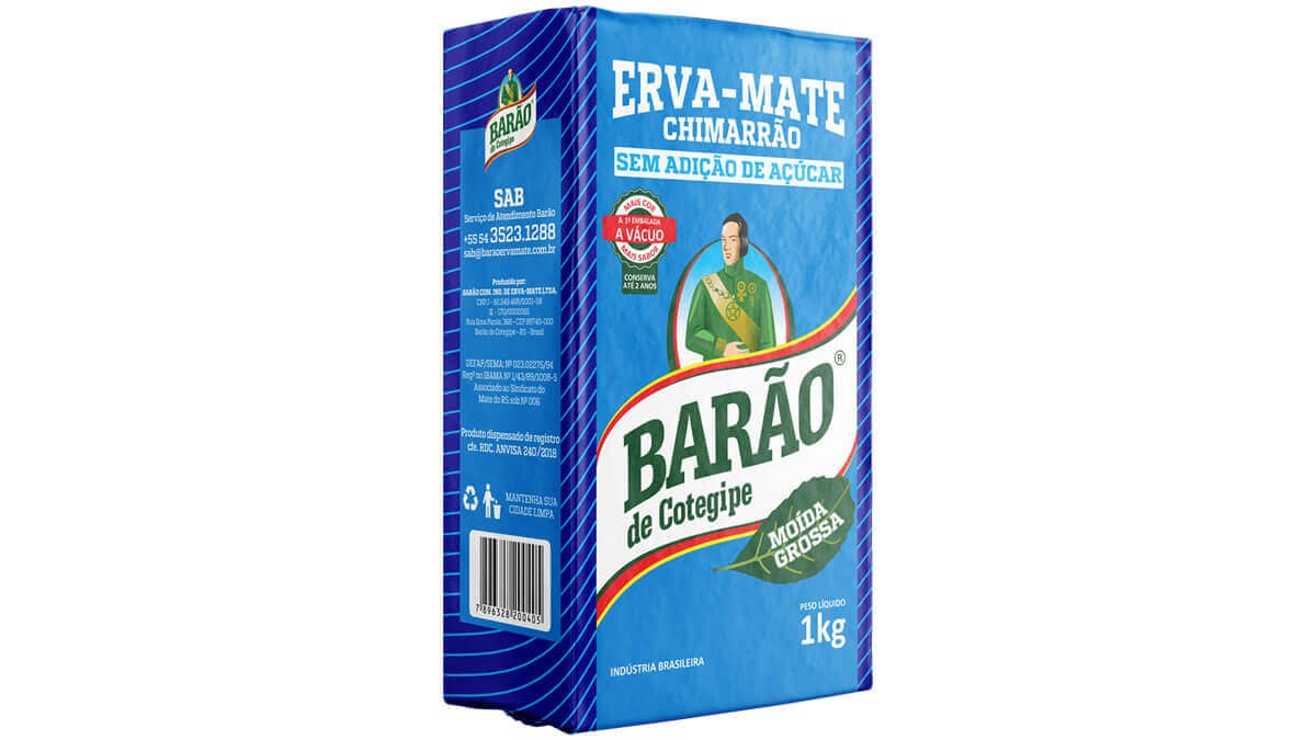 Erva-Mate para Chimarrão Barão de Cotegipe Moída Grossa - Vácuo 1kg