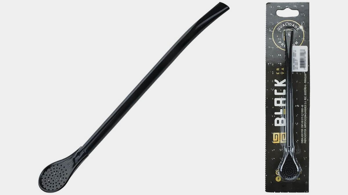 Bomba de Tereré Clássica Preta Black Erva