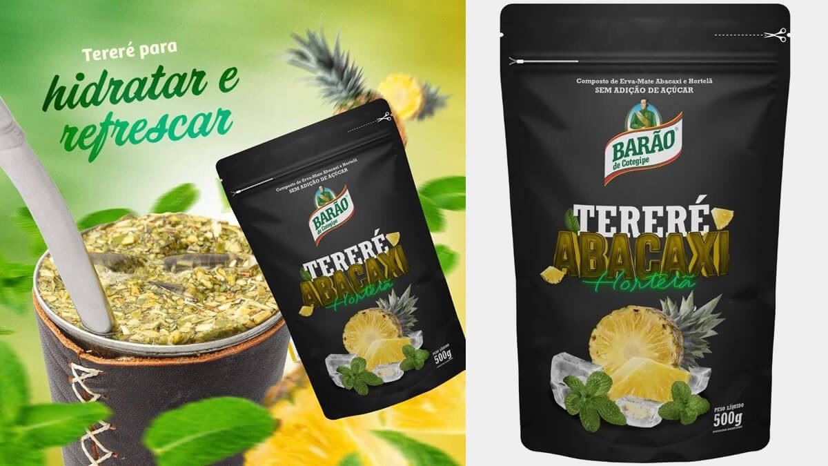 Erva-Mate para Tereré Barão de Cotegipe sabor Abacaxi e Hortelã